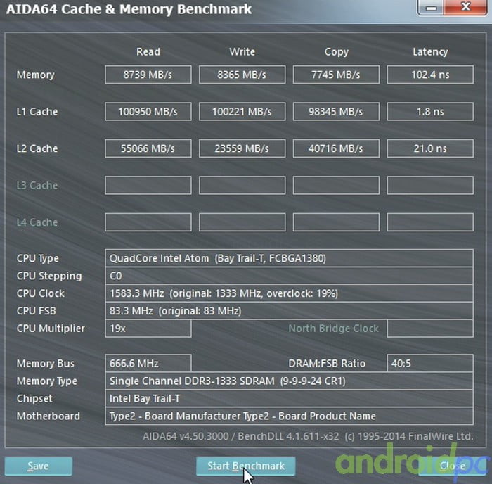 Voyo V2 win10 Aida64