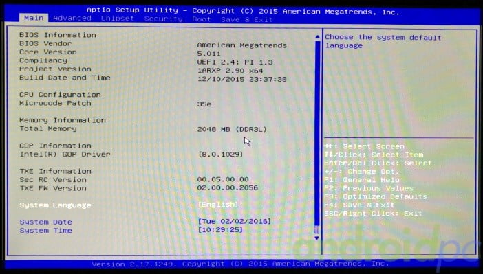 mele star cloud pcg03 plus bios