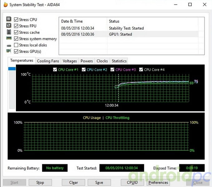 Intel compute stick STK1AW32SC review temp1
