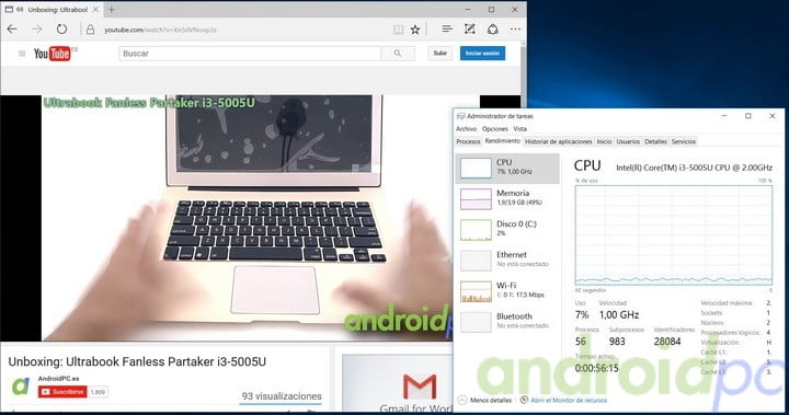 partake i3-5005u ultrabook fanless bench you1