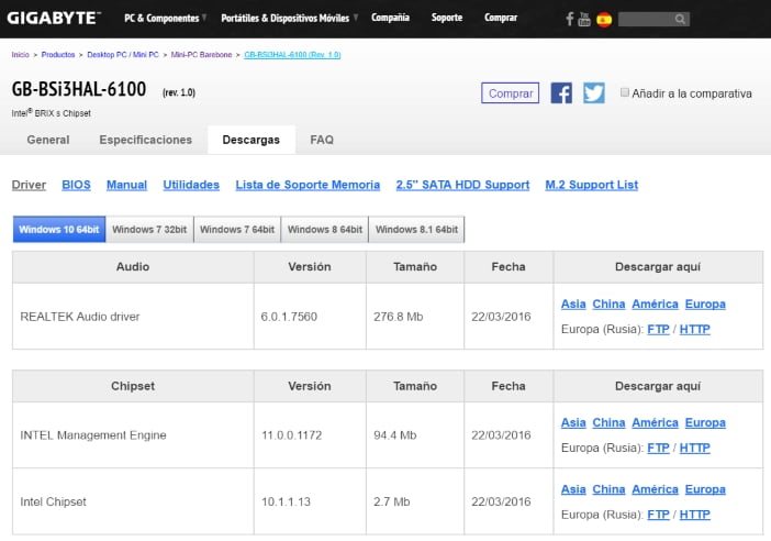 Gigabyte brix s core i3-6100U review drivers