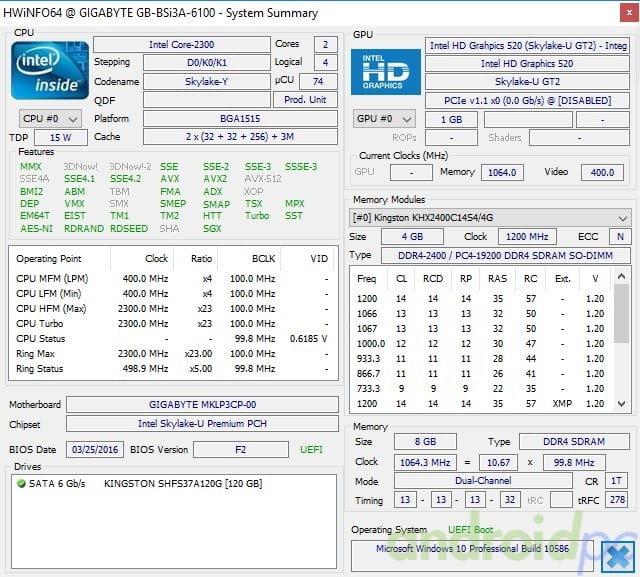 Gigabyte brix s core i3-6100U review sys1