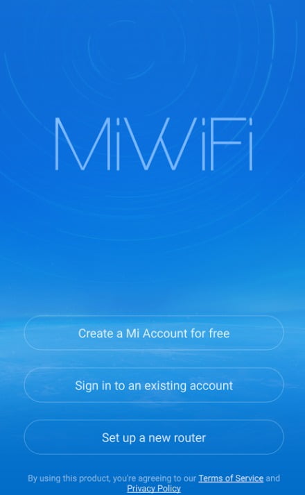 Xiaomi Mi Wifi 3 App start