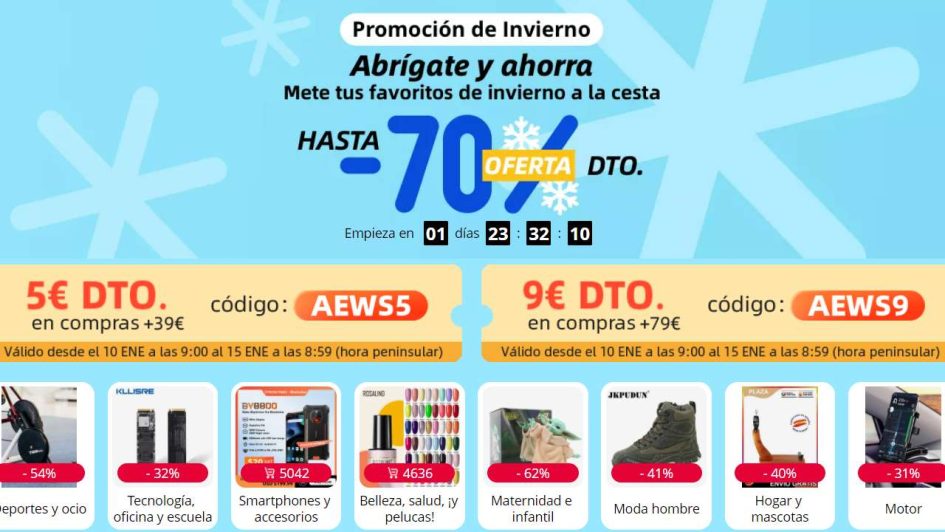 Promoción invierno AliExpress