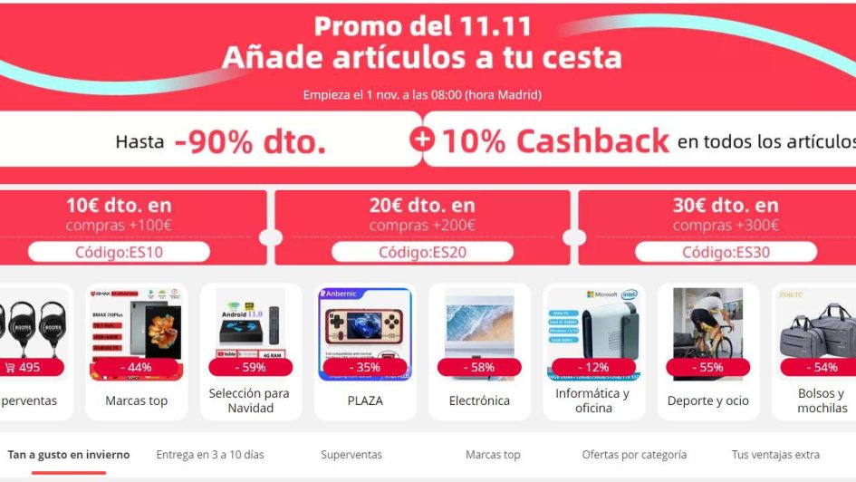 aliexpress 11 calentamiento