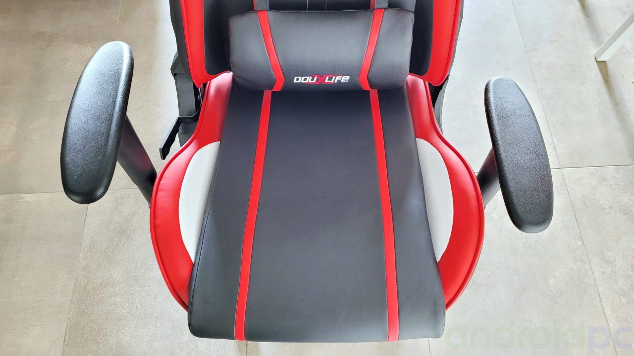Chaise Gaming Tissu Avec Massage - Ergonomique, Sans Ailes, Repose-pieds, Capacité 158 Kg, Rouge, Bureau