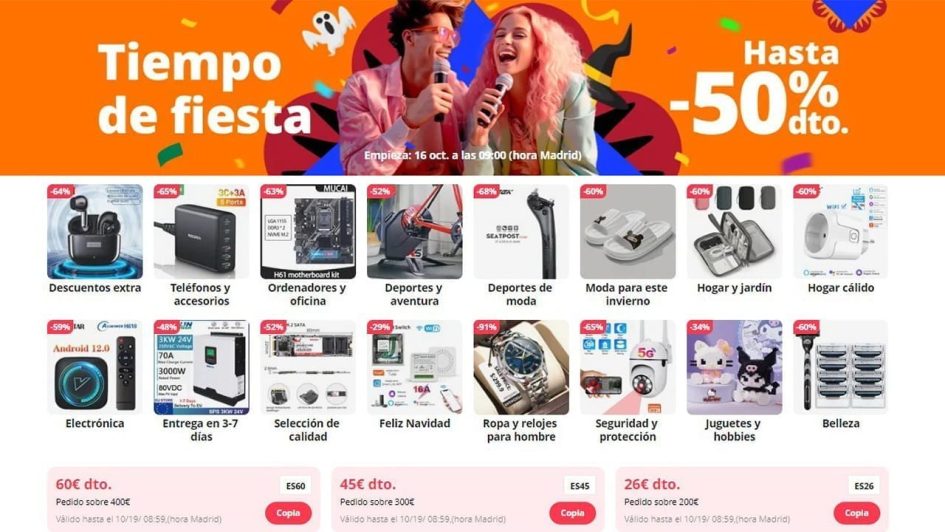 Tiempo de fiesta AliExpress