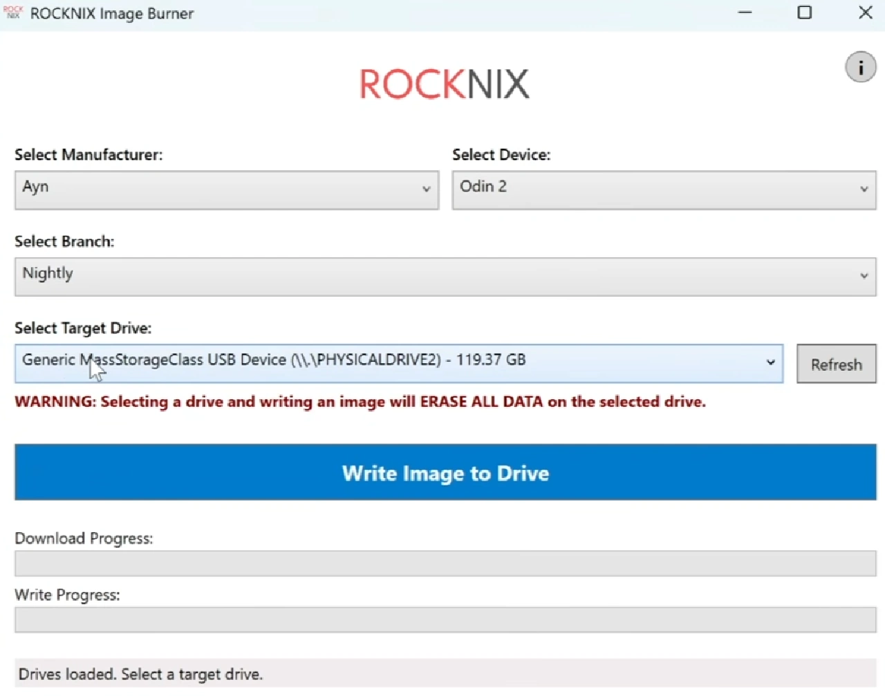Rocknix Image Burner