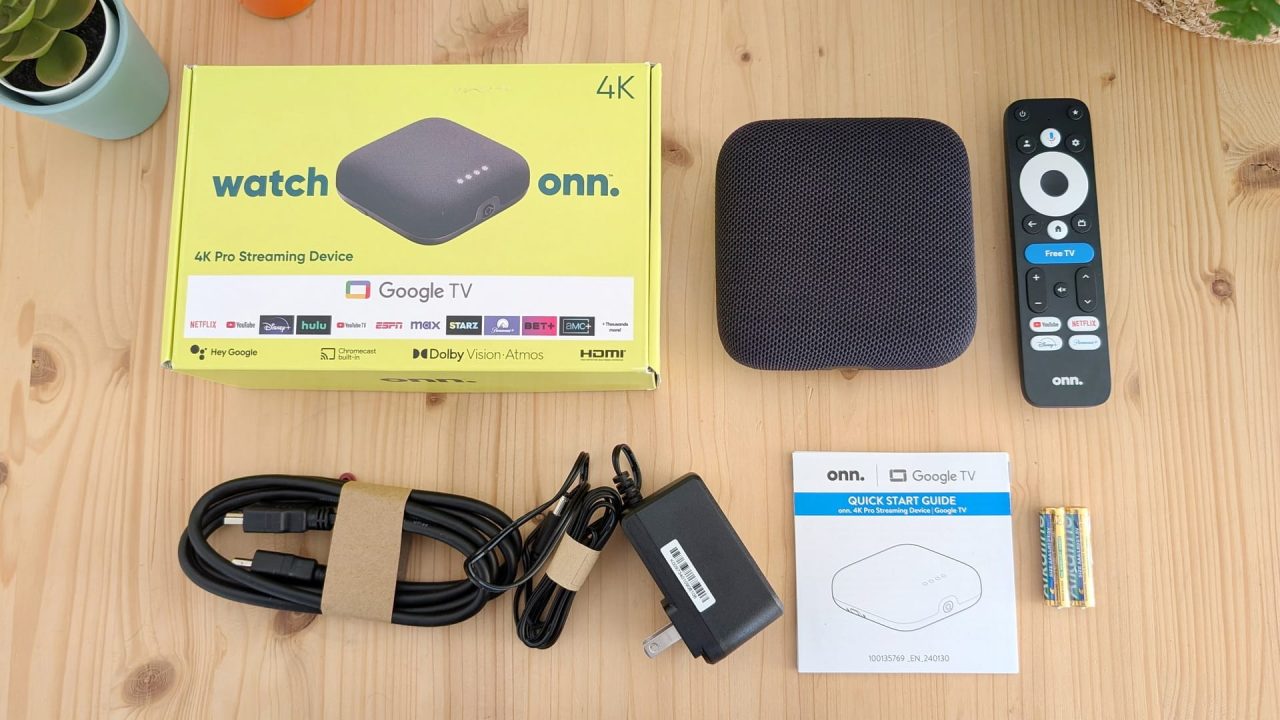 Onn. Google TV 4K Pro Streaming Device 2024 - 32GB/3GB, Dolby Vision/Atmos, Quad Core