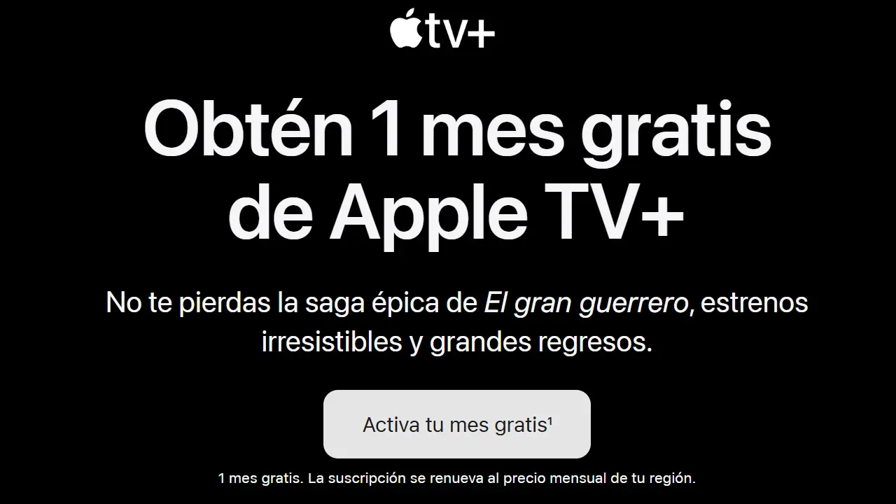 APPLETV gratis 1 mes