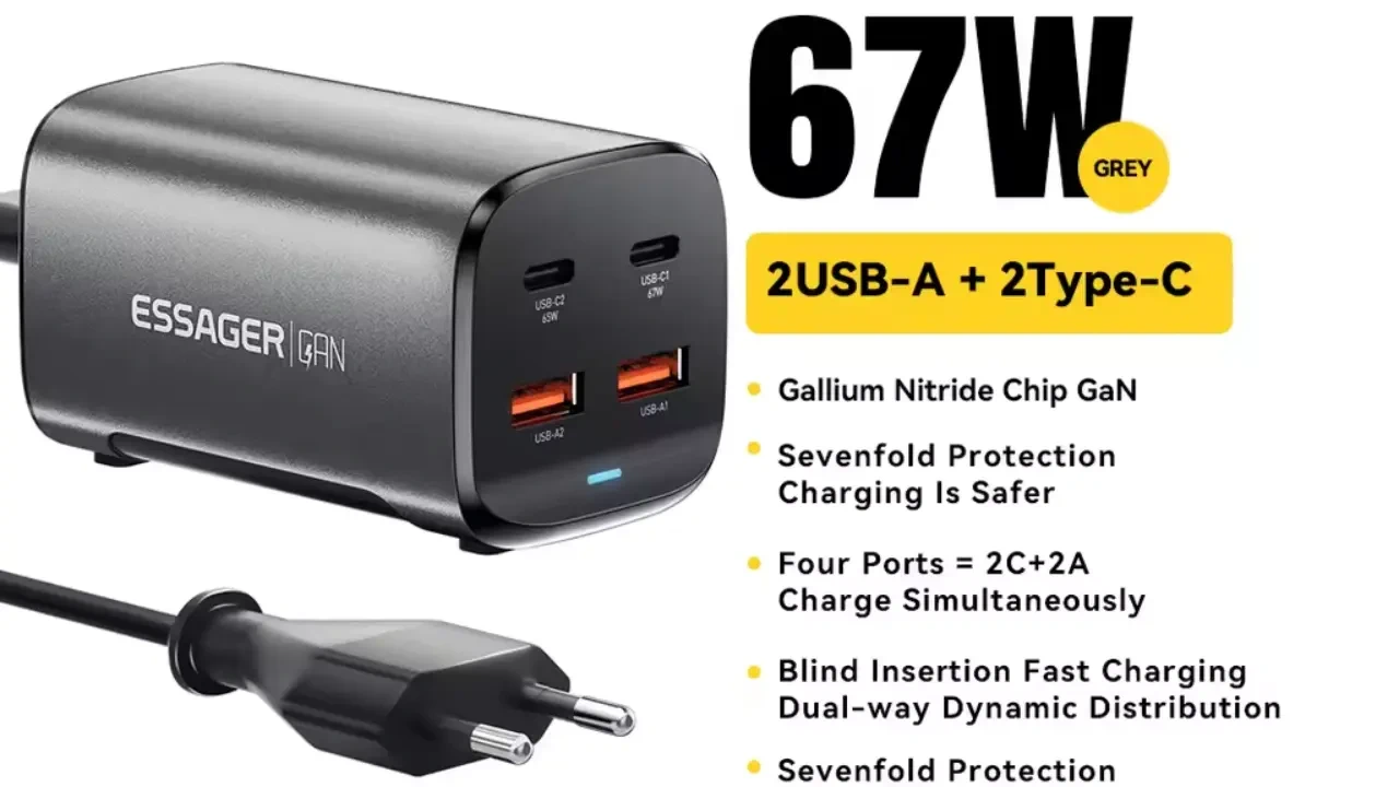 Essager 67W GaN QC PD