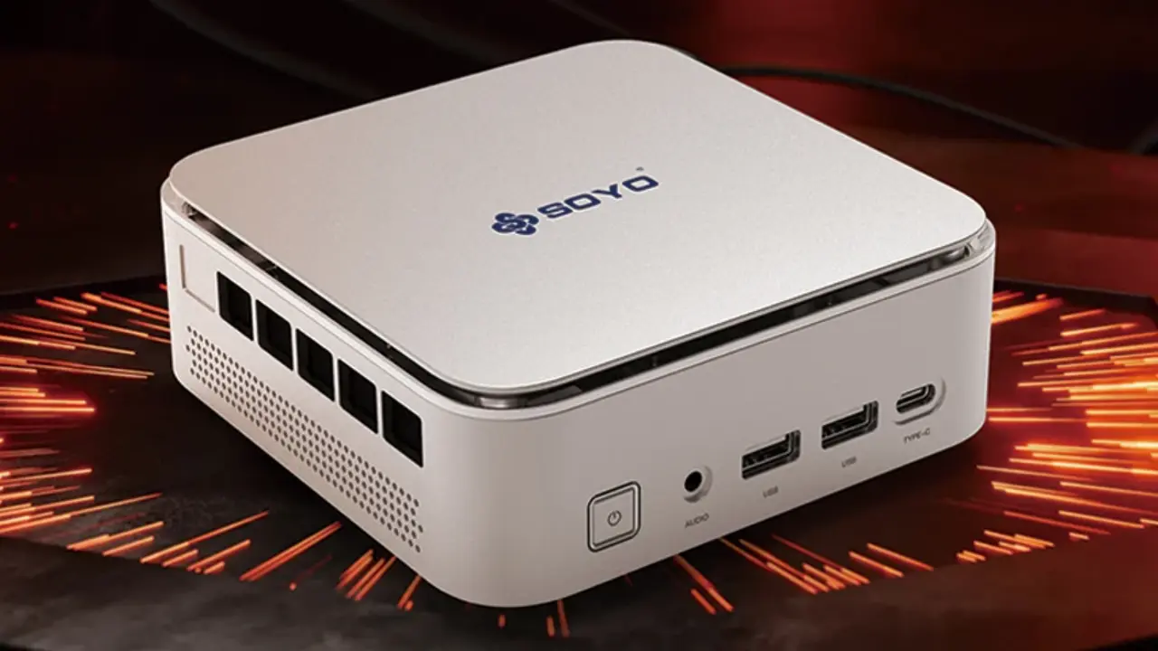 Soyo Mini Computer SOYO S4 Plus, mini PC con AMD Ryzen 7 H 225 y 16GB / 1TB