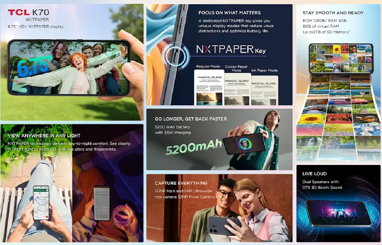 Tcl K70 Nxtpaper Specs